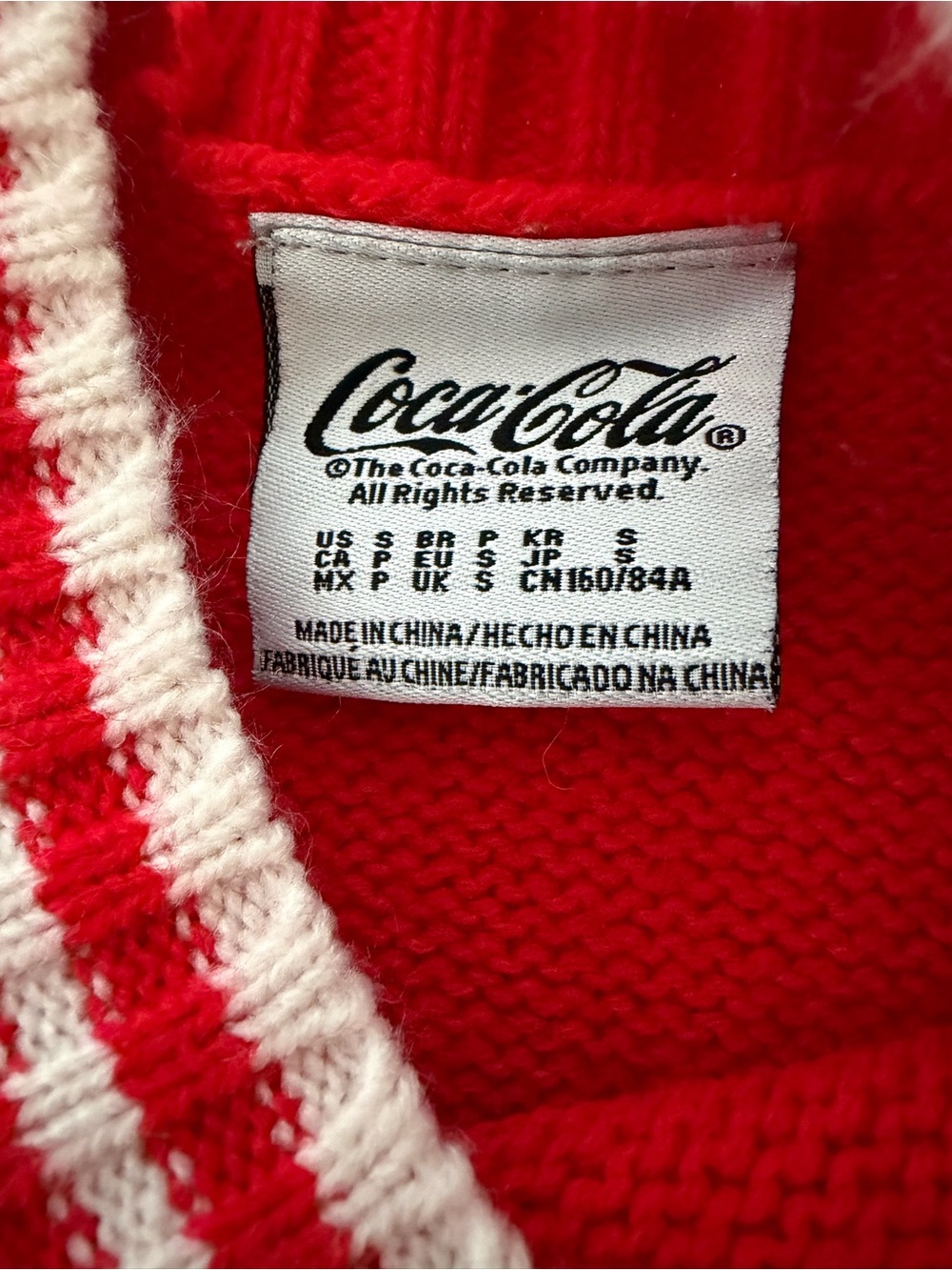 Vintage Coca-Cola Red Knit Sweater Crewneck Pullover Size S - Picture 3 of 8